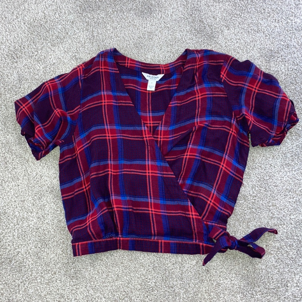 Arizona plaid crop blouse